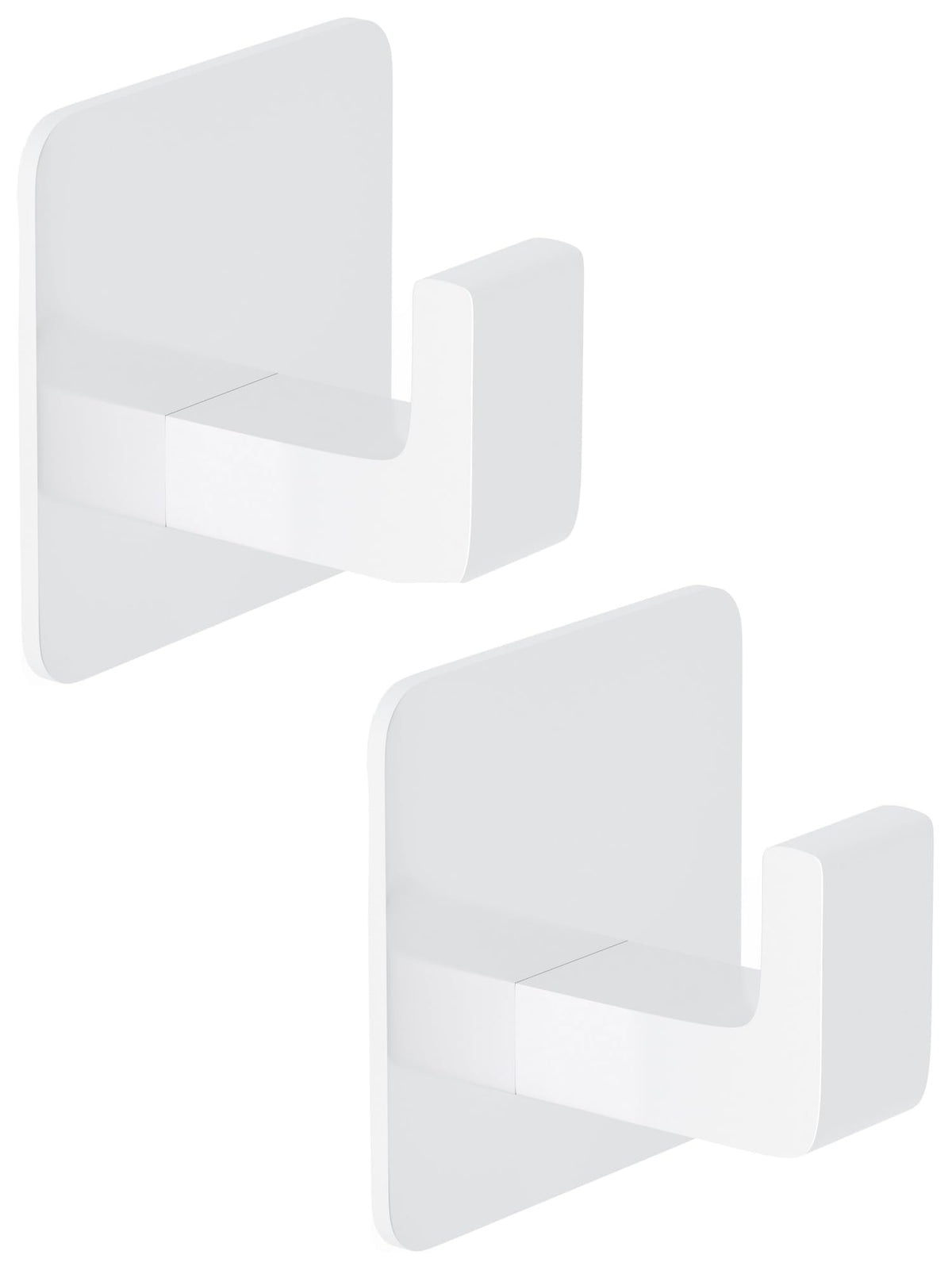 GWAAZXGZ Square Self Adhesive Towel Hooks - 2 Pack Matte Black Metal Hooks