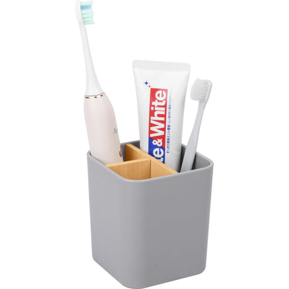 Bamboo Toothbrush Holder for Bathrooms Toothpaste Organizer - Green
