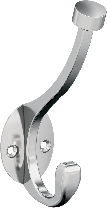 Amerock Adare Double Prong Polished Chrome Wall-Mounted Hook