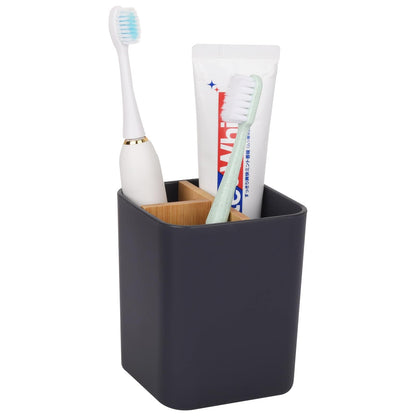 Bamboo Toothbrush Holder for Bathrooms Toothpaste Organizer - Green