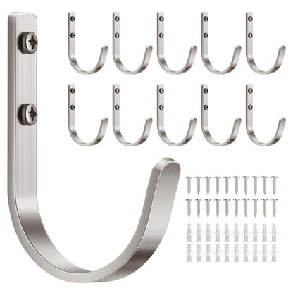 22LB Wall Hooks for Hanging Towel/Coat, Black 5 Pack