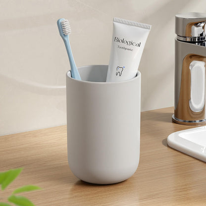 MOPMS 13oz Bathroom Tumbler 2PC, Unbreakable Plastic Cup，White