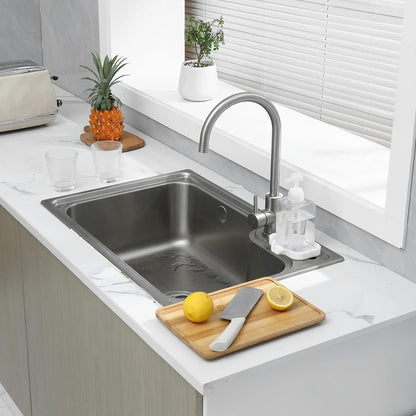 MicoYang Silicone Soap Dish with Drain Spout, Self-Draining Sink Organizer Tray for Bathroom and Kitchen, Sponges, Dispensers and Soap Holder, Non-Slip and Dishwasher Safe, White (Compact, 4.9"×3.2")